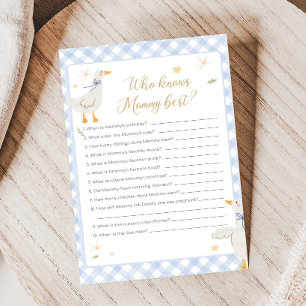 Papier Jeux de baby shower Bébé à carreaux Oie idiote Qui