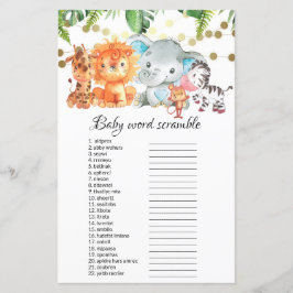 Papier Jeux de Baby shower Bébé Word Scramble