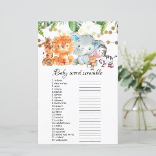 Papier Jeux de Baby shower Bébé Word Scramble