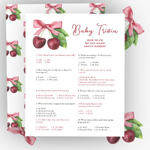 Papier Jeux de baby shower Cerises Bébé jeu de trivia
