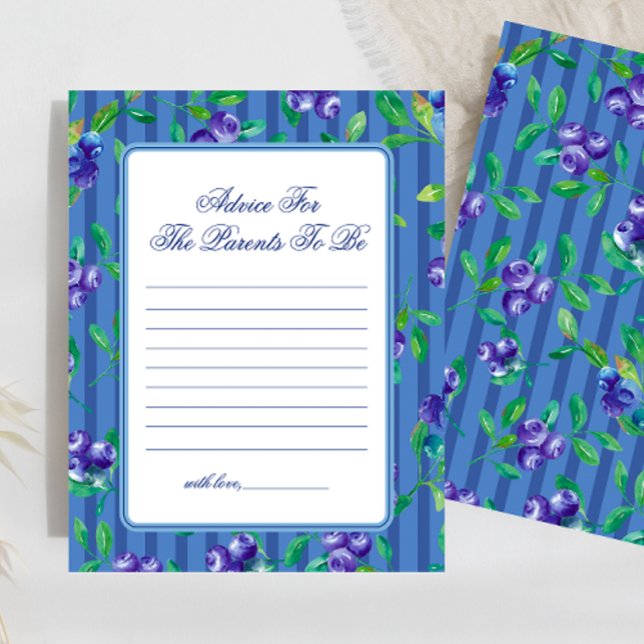Papier Jeux de Baby Shower Conseils Sweet Blueberries (Créateur téléchargé)