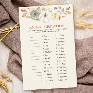 Papier Jeux de Baby shower de la manifestation animale ci