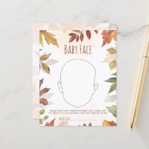 Papier Jeux de Baby shower de visage pour bébé d'automne