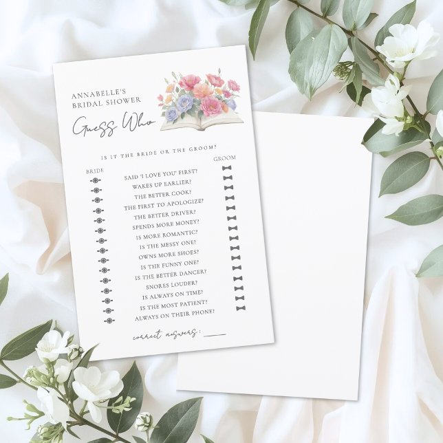 Papier Jeux de Baby Shower : Devine Qui - Livre Mariée (Guess Who Book Bridal Shower Game)