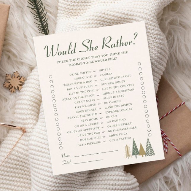 Papier Jeux de baby shower d'hiver "Plutôt que" (Créateur téléchargé)