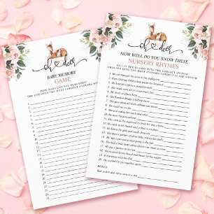 Papier Jeux de baby shower double face Oh Deer Woodland