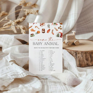 Papier Jeux de Baby Shower : Nommez le bébé animal - Thèm
