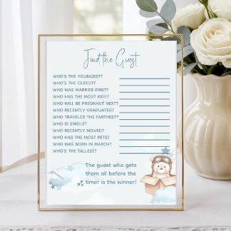 Papier Jeux de Baby Shower Ours en Peluche