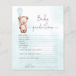 Papier Jeux de Baby Shower Ours Prédictions Bébé