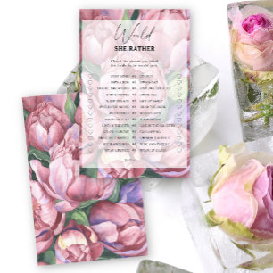 Papier Jeux de baby shower - Pivoines roses - Préfèrerait