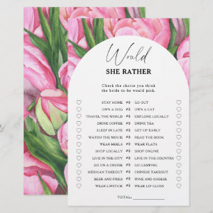 Papier Jeux de baby shower - Pivoines roses - Préfèrerait