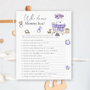 Papier Jeux de baby shower pour la nurserie - Qui connaît