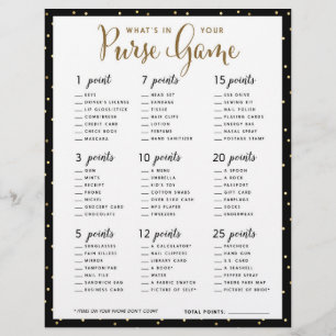 Papier Jeux de Baby Shower   Quel est le contenu de votre