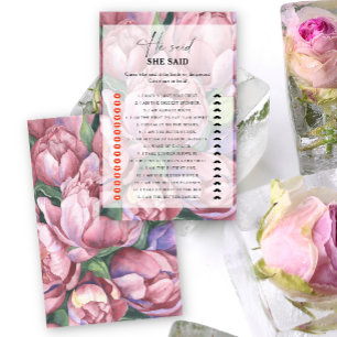 Papier Jeux de baby shower sur les roses de pivoine - Il 