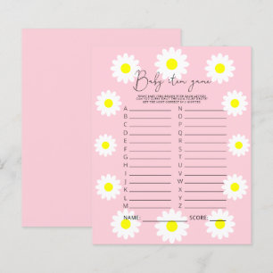 Papier Jeux de bébé - Marguerites. Jeu de Baby Shower