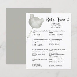 Papier Jeux de bébé ourson | Jeu de baby shower