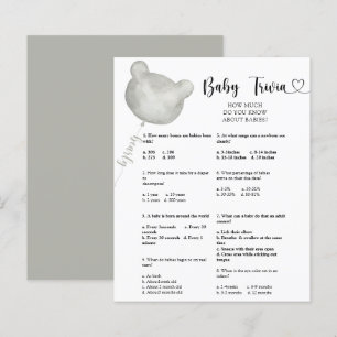 Papier Jeux de bébé ourson   Jeu de baby shower