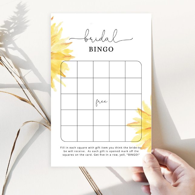 Papier Jeux de bingo de douche nuptiale de tournesol d'aq (Créateur téléchargé)