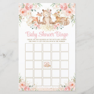 Papier Jeux de bingo pour baby shower avec des animaux de