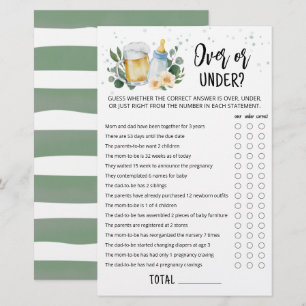 Papier Jeux de devinette Bébé Greenery est en train de br