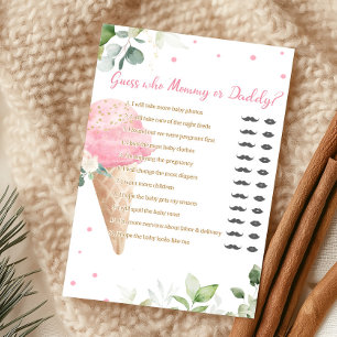 Papier Jeux de devinette de glace rose Maman ou Papa