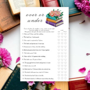 Papier Jeux de douche de mariée Plus ou moins de livres