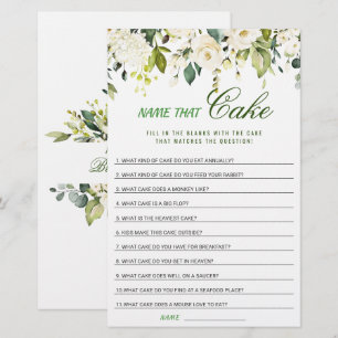 Papier Jeux de Fête de Mariage Fleurs Roses Blanches d'Iv