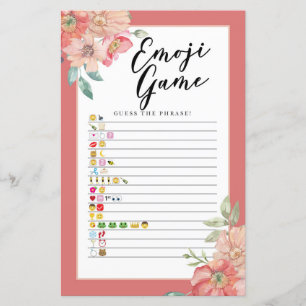 Papier Jeux de Fête des mariées Guess Game Floral