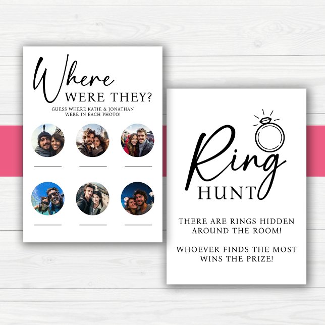 Papier Jeux de Fête des mariées | Ring Hunt | Jeu photo (Bridal Shower Games | Ring Hunt | Photo Games)