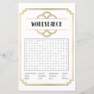 Papier Jeux de Fête des mariées Word Recherche Jeu Art Dé