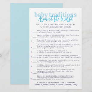 Papier Jeux de fête Simple Baby Shower Traditions Bleu po