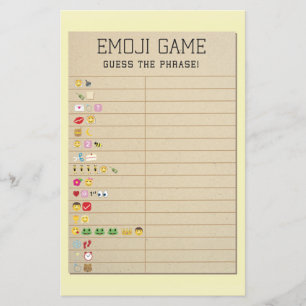 Papier Jeux de Fêtes des mariées Guess the Emoji Library 