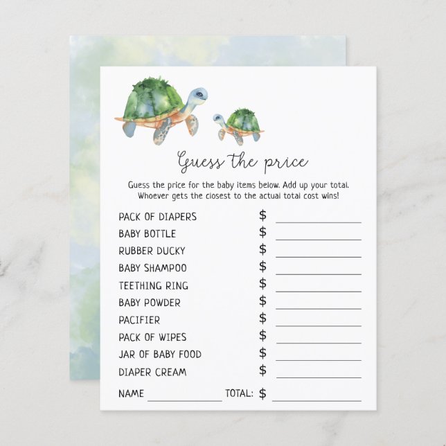 Papier Jeux de la fête nautique | Jeu devis de prix (Devant / Derrière)