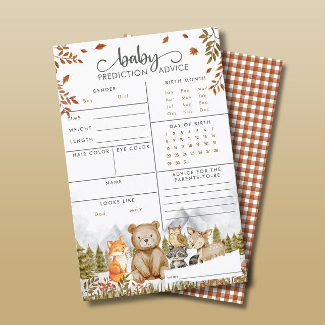 Papier Jeux de la partie de prédiction du Baby shower du  (Créateur téléchargé)