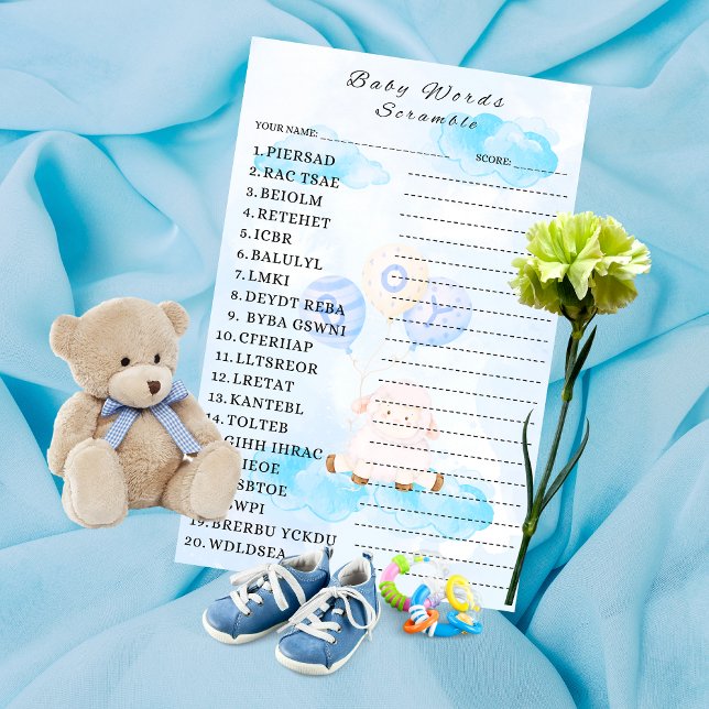 Papier Jeux de mots en désordre pour bébé Agneau Bleu Pet (Créateur téléchargé)
