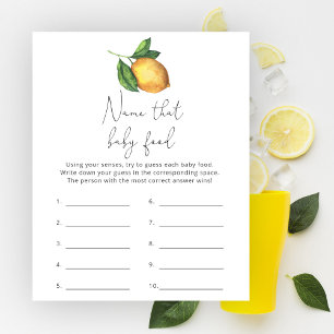 Papier Jeux de nom de bébé shower aux citrons Nourriture