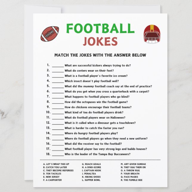 Papier Jeux de plaisanteries de football (Devant)