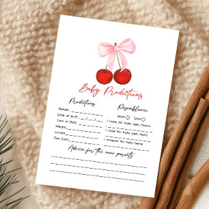 Papier Jeux de prédictions pour Baby Shower Cerise sur le