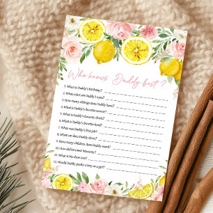 Papier Jeux de qui connaît le mieux papa à la fleur rose