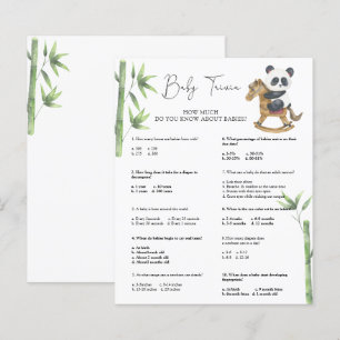 Papier Jeux de quiz bébé Panda Jeu de baby shower