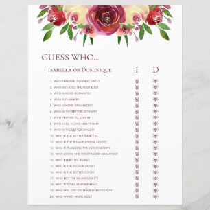 Papier Jeux de recherche de mots de mariage et devine qui