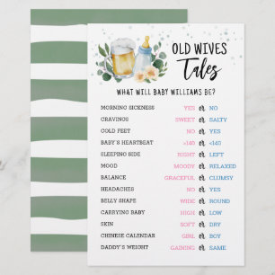 Papier Jeux de Révélation du Sexe du Bébé à la Baby Showe