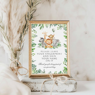 Papier Jeux Safari Baby shower d'empreintes digitales