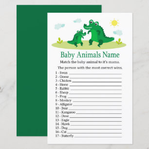 Papier Joli Alligator Bébé Animaux Nom Jeu