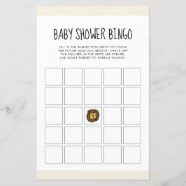 Papier Joli Baby shower de lion jungle Bingo