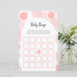 Papier Joli Baby shower Rose fille Jeu de Bingo
