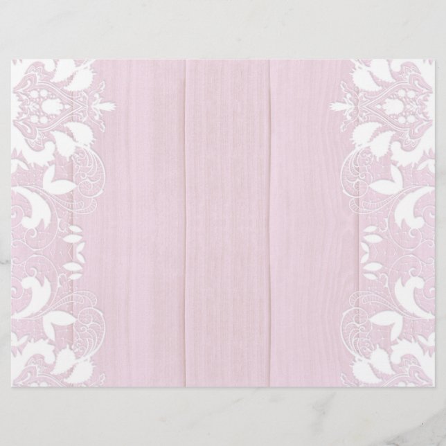 Papier Joli bois rose avec des bordures de dentelle Papie (Devant)