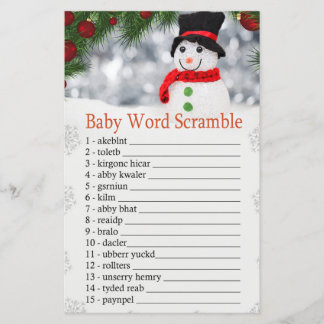 Papier Joli bonhomme de neige Bébé jeu de bousculade mot