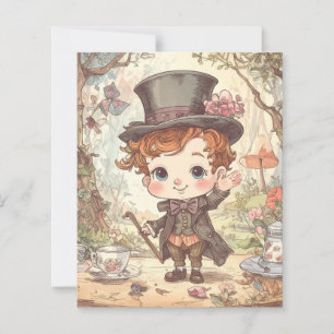 Papier Joli Chapelier Fou Fantaisiste Art de la Forêt de