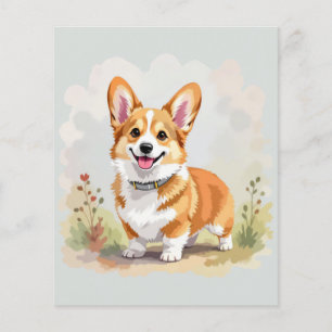 Papier Joli chien Corgi gallois de Pembroke rouge